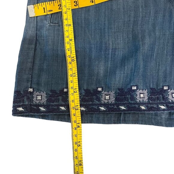 Kaari Blue Embroidered‎ Denim/Chambray Shorts Women's Size 6 - Picture 5 of 16